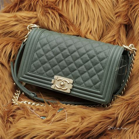 chanel boy bag seagreen